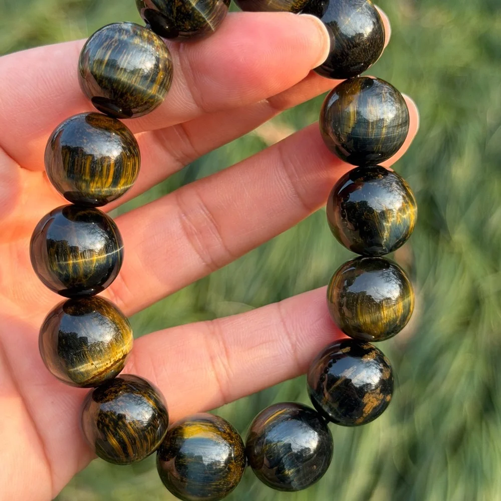 16mm chunky stretchable cat's eye‎ flashy pietersite bracelet 1173